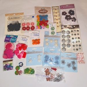 Mixed lot bow supplies, crafts, sewing, etc